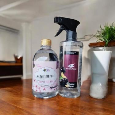 Imagem de Kit Água Perfumada Ameixa Preta Com Refil Flor de Cerejeira Para Roupa