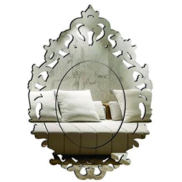 Imagem de Espelho Veneziano Decorativo Sala Quarto 50x70 3801 - CREATUS, prata