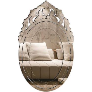Imagem de Espelho Veneziano Decorativo Sala Quarto 35x60 3884 - CREATUS, prata