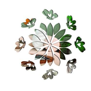 Imagem de Aplique De Espelho Decorativo Flor Borb 65x65cm 25 Pçs 38140 - CREATUS