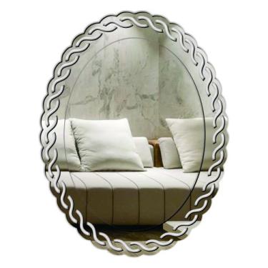 Imagem de Espelho Decorativo Veneziano Sala Quarto 51x67 3869 - CREATUS, prata