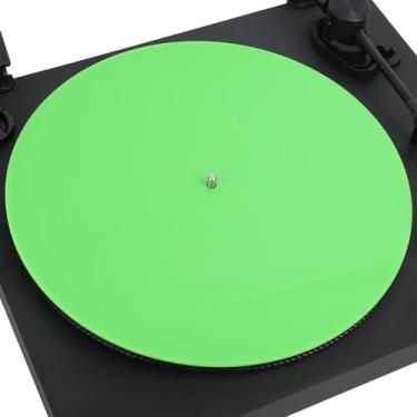 Imagem de Tapete de prato para toca-discos de acrílico para todos os jogadores de vinil, tapete antivibração de 30,5 cm, verde