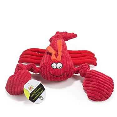 Imagem de HuggleHounds Veludo de pelúcia durável, nó de cotelê, brinquedo para cães, ótimo brinquedo para cães para mastigadores agressivos, lobsta, grande