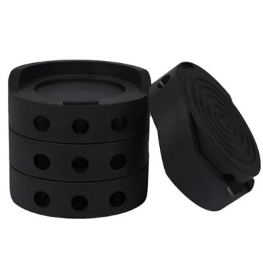Imagem de Almofadas antivibração para máquina de lavar e secar roupa anti-caminhada, conjunto ideal para redução de vibração e absorção de choque, aparelho de amortecimento de ruído, isolamento de borracha, pés