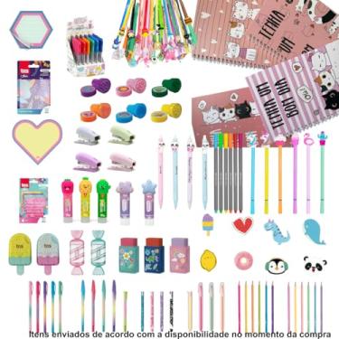 Imagem de Kit Papelaria premium com 40 itens - Papelaria fofa