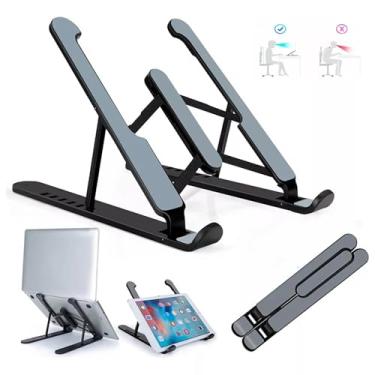 Imagem de Suporte de notebook emborrachado ajustável, suporte para tablet, laptop, ipad compatível com MacBook Air Pro, HP, Lenovo, Dell || Suporte de laptop com 7 angulos de altura ||