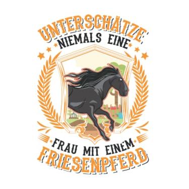 Imagem de Friesenpferd Notizbuch: Friesenpferd Frau Friesen Pferd / 6x9 Zoll / 120 karierte Seiten Seiten