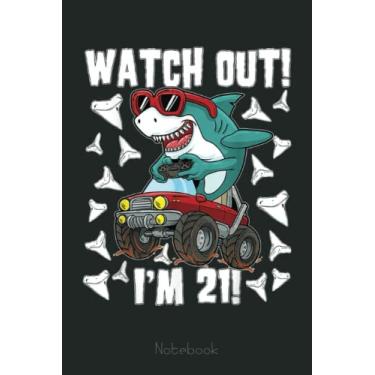 Imagem de 21 Years Old 21st Birthday Shark Boy Monster Truck Gamer Notebook: Funny Monster Trucks Gifts for Kids Great Kids Appreciation Thank Gag Gifts for Girls Toddler Boys Dad Mom
