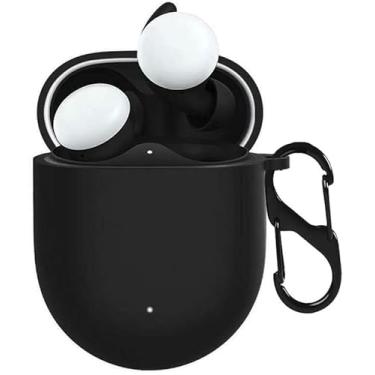 Imagem de Ankersaila Capa protetora antichoque de silicone macio compatível com Google Pixel Buds 2 (preto escuro)