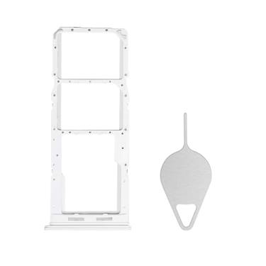 Imagem de BESJMYT Substituição da bandeja do cartão SIM para Samsung Galaxy A13 5G (versão SIM único) - Adaptador de suporte de slot de bandeja de cartão branco com ejetor de agulha para A13 5G SM-A136U A136U1