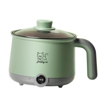 Imagem de WeiLaiKeQi Mini Hot Pot Noodles Cooker Cooking Pot Stockpot 1.8L 1.8L Ramen Cooker Antiaderente para Shabu Shabu Dumpling Noodles Ovos Escritório, Verde