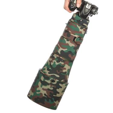 Imagem de CHASING BIRDS Capa protetora de lente impermeável camuflada para Nikon AF-S 400 mm F2.8 E FL ED VR capa protetora de lente à prova de chuva (camuflagem verde militar, com TC de 1,4 X (TC-14E III))