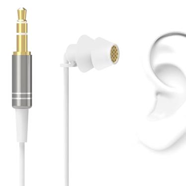 Imagem de GEEKRIA Tampões de ouvido para dormir, fone de ouvido mono de 90 cm, fone de ouvido com isolamento de ruído único de 3,5 mm, sem emaranhamento (sem microfone/branco)