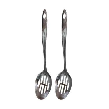 Imagem de Kit 2 Colher De Inox Vazada Para Arroz, Saladas, Assados 36cm - RT