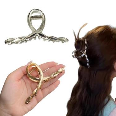 Imagem de 2 Piranha De Cabelo Grande Modelo Clássico Costura Elegante Penteados 