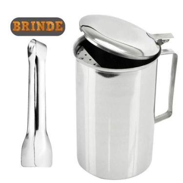 Imagem de Jarra Inox 2L Com Tampa Para Água Caldo De Cana Suco Refresco Buffet E