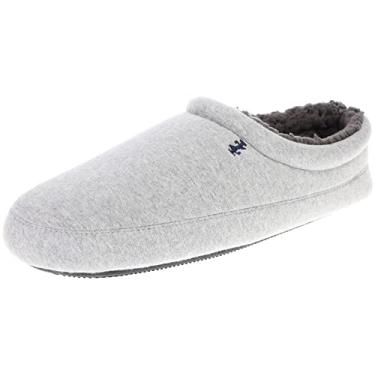 Imagem de IZOD Chinelo masculino, jersey esporte tamanco com forro de lã, azul marinho/cinza/preto, tamanho MD a XGG (homens 8 a 13), Cinza, 13
