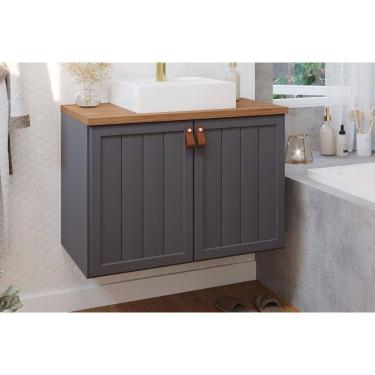 Imagem de Balcão P- Banheiro Alure 2 Portas C- Cuba 80cm Titanium-freijo - Mgm