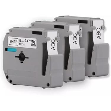 Imagem de Kit 3x Fitas Para Rotulador Brother PT-65 PT-70 PT-80 PT-85 PT-70Bm (12MM)