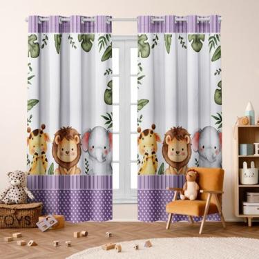 Imagem de Cortina Safari Baby Blackout 2,80X 2,20 p/ Quarto Infantil Criança Beb