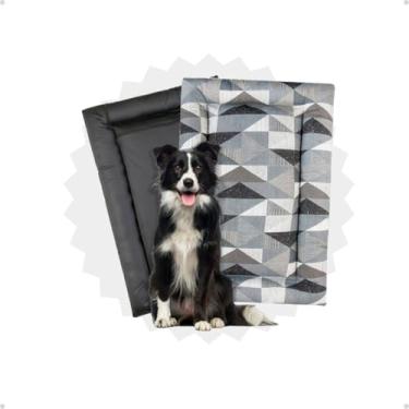 Imagem de Cama Para Cachorro Colchonete Porte Médio De Luxo Fundo Impermeável (triangulo cinza)