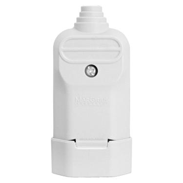 Imagem de Tomada Plug Fêmea Prensa Cabo 2 Pinos Finos 10A Branco