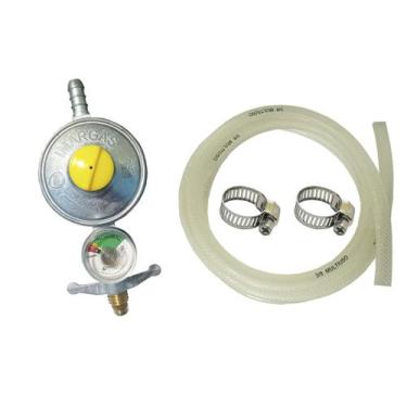 Imagem de Registro Regulador De Gás Visor Manômetro E Mangueira 4m - IMAR