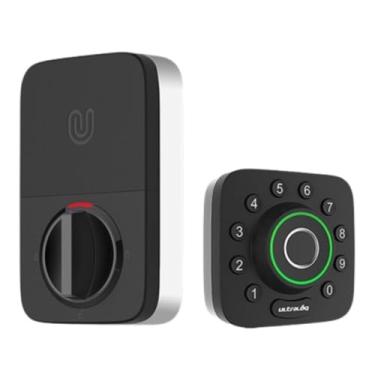 Imagem de ULTRALOQ Trava inteligente U-Bolt Pro com sensor de porta, entrada sem chave 6 em 1 Wi-Fi integrado, ID de impressão digital, smartphone, desbloqueio automático, fechadura WiFi, bloqueio, níquel