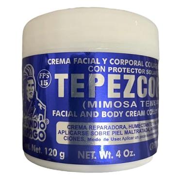 Imagem de Del Indio Papago Tepezcohuite 120G Creme Para A Pele Colágeno E Vitamina E Protetor Solar Fps-15 Branco