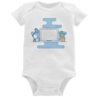 Imagem de Body Bebê Laptop - Foca na Moda, Branco, GG