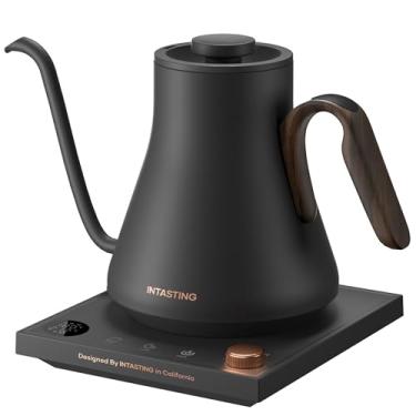 Imagem de Chaleiras elétricas, chaleira elétrica INTASTING pescoço de ganso, controle de temperatura ± 1 ° °C, interior de aço inoxidável, aquecimento rápido, para derramar sobre café, preparar chá, ferver água