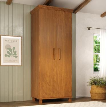 Imagem de Guarda Roupa Solteiro 2 Portas em Madeira Maciça com Pés Ibiza Móveis Nathalia