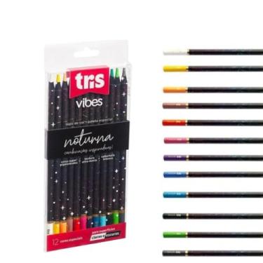 Imagem de Lapis De Cor 12 Cores Vibes Tons Noturna - 12 Cores - Lápis de Cor Profissional e Artístico