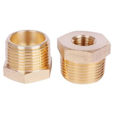 Imagem de YANRUHFL 2 peças 3/4 NPT macho para 1/4 NPT fêmea bucha redutora de latão adaptador redutor de encaixe de tubo (3/4 NPT macho x 1/4 NPT fêmea)