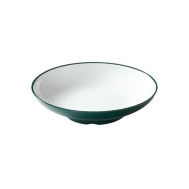 Imagem de Prato de mesa comercial redondo profundo, prato de sopa refogado para restaurante - verde escuro e branco P0501-8