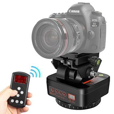 Imagem de OlyCelotti Suporte para Câmera Pan Tilt, Cabeça de Tripé Motorizada com Controle Remoto e Clipe de Telefone Móvel para Câmeras Dslr, Smartphones, Tripé (Peso Limitado Abaixo de 2,2 Lb)