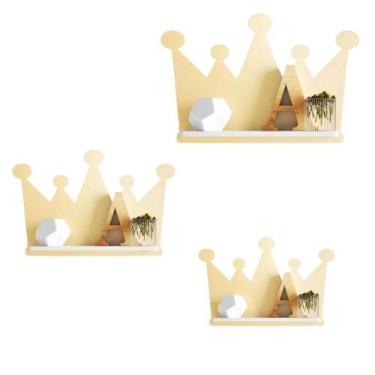 Imagem de Trio de Nichos Coroa 3 Peças P M G - Decoração Quarto de Bebê - 130 - 