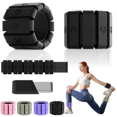 Imagem de Pesos de tornozelo de pulso para mulheres, peso de 1,2 kg, antiderrapante, para mãos e pernas, para treinamento de força, caminhada, corrida, ioga, pilates e corrida, preto, 58 g