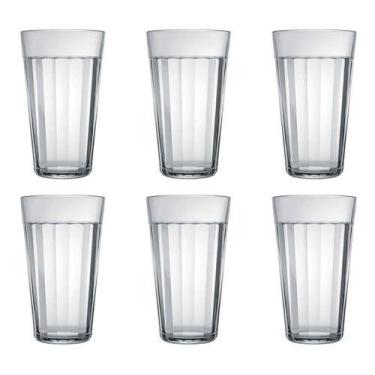 Imagem de Jogo Copo Americano Vidro Suco Agua 450 Ml Nadir , Cristalino