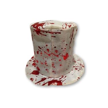 Imagem de Cartola Halloween Branca Com Sangue Média