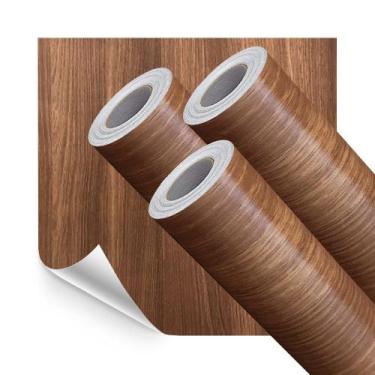 Imagem de Kit 3 Adesivo Vinilico Piso Lavavel Madeira Cedro Escura 6M - Open Sta