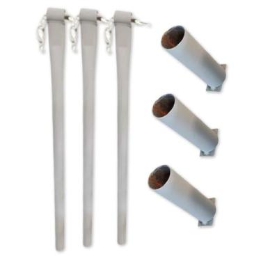 Imagem de Kit 3 Limitador De Vagas + 3 Luvas de Fixação Estacionamento - Geo Fer