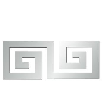 Imagem de MACGIKMIRO 15 peças de adesivos de espelho decorativos de acrílico em forma geométrica faça você mesmo adesivo removível decoração de espelho de parede para sala de estar fundo de casa (prata, 8 x 20