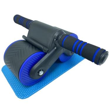 Imagem de XINGJIEYUN ROLO ABDOMÍNIO DE REBOTE AUTOMÁTICO: Rolo abdominal de rebote automático para exercícios com joelheiras, design de equilíbrio de roda dupla e suporte de celular, adequado para atividades ao