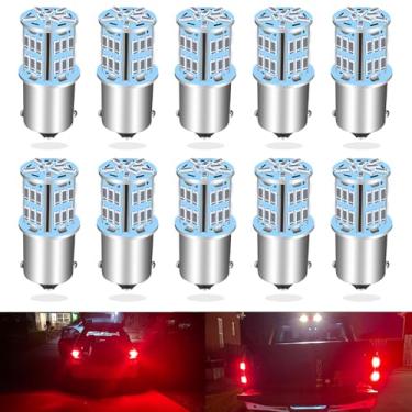 Imagem de UNXMRFF Lâmpada LED 1156 vermelha 12 volts 1141 BA15S lâmpadas LED, baioneta base de contato único 1073 1003 BA15S 7506 lâmpadas LED para luzes de estacionamento de sinal DRL reverso de freio traseiro