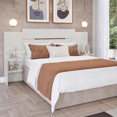 Imagem de Cabeceira com 2 Prateleiras Lateral 100MDF Mila Panan