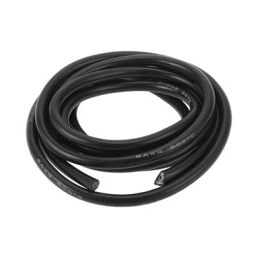 Imagem de Partuto 1 peça 6AWG Fio aterramento universal para carro, automotivo, fio de alimentação de alto-falantes de carro totalmente isolado e revestimento de toque macio TC preto 3,5 m
