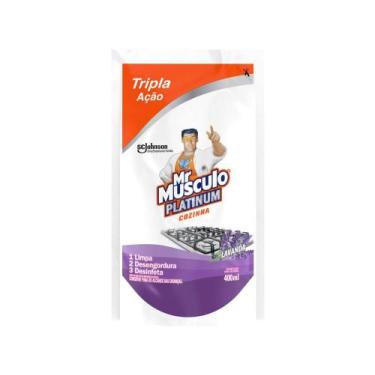 Imagem de Desinfetante Multiuso Mr. Músculo Platinum Cozinha Lavanda 400ml, Lava