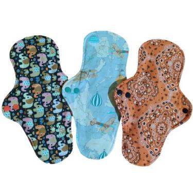 Imagem de Kit com 4 absorventes reutilizáveis e ecológicos noturnos - alta absor
