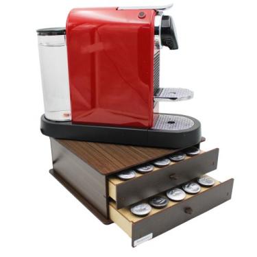 Imagem de Cômoda Porta Máquina Cápsulas Café Nespresso 2 Gavetas MDF Organizador